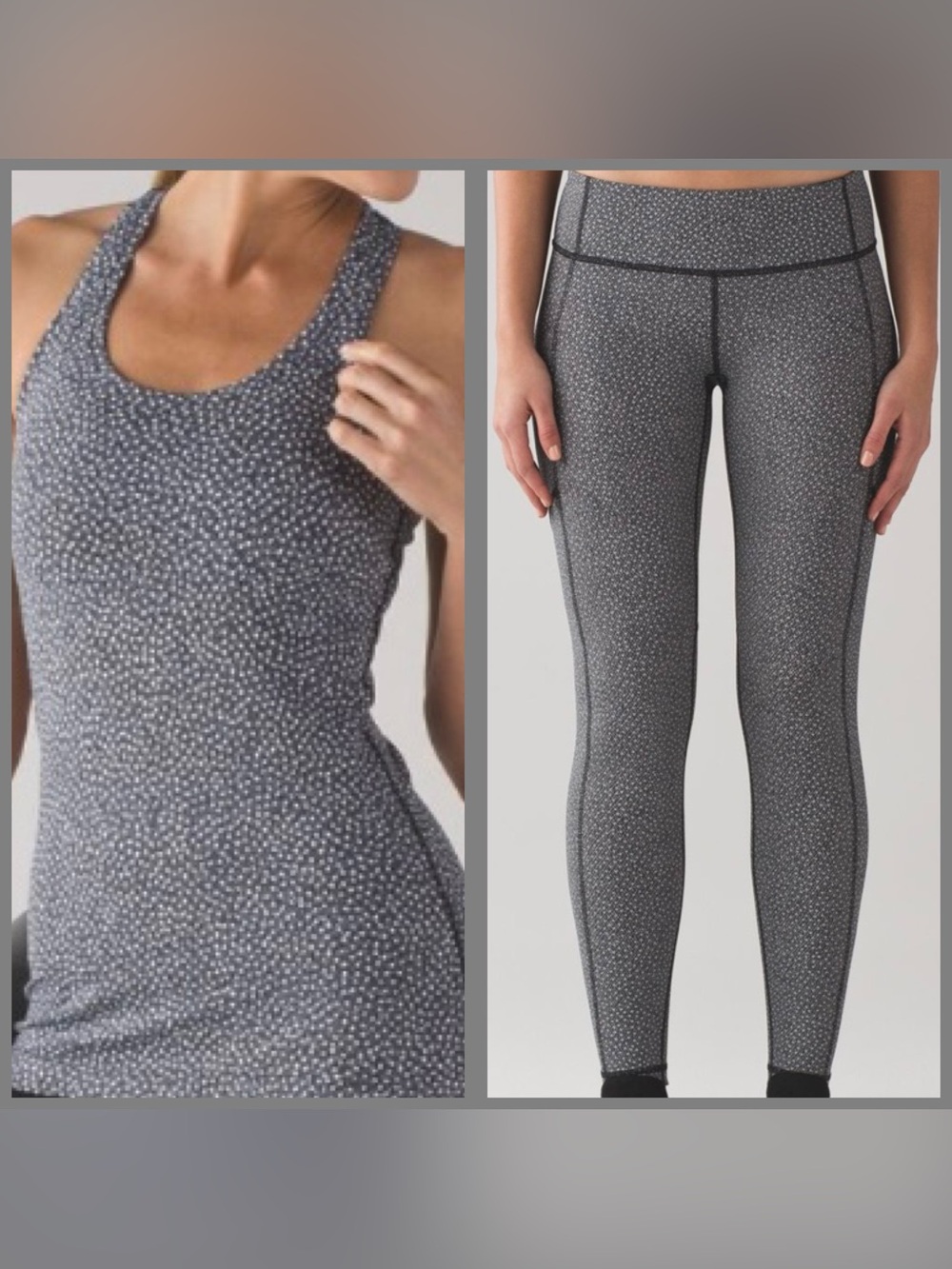 LULULEMON HIGHLY SOUGHT FROZEN FIZZ REFLECTIVE SPEED TIGHT & TANK TOP